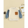 thumbnail image 2 of CIYCuIT Toddler Baby Girls Boys Loose Sweatshirt Contrast Color Long Sleeve Pocket Pullover Tops Infant Casual Hoodies Daily Clothes 3M 6M 12M 18M 24M 3T, 2 of 7