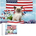 thumbnail image 4 of Coolnut 500 PCS Jigsaw Puzzles, Artwork Gift for Adults Teens Kitten with American Flag Wooden Puzzle Games, 20.5" x 14.9" 500 Pieces, 4 of 6