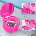 thumbnail image 6 of 2 Pack Denture Cup Denture Bath Holder Case with Strainer Basket, Dental Retainer Cleaner Case False Teeth Container Denture Bath Soaking Cup with 2 Brushes, 6 of 9