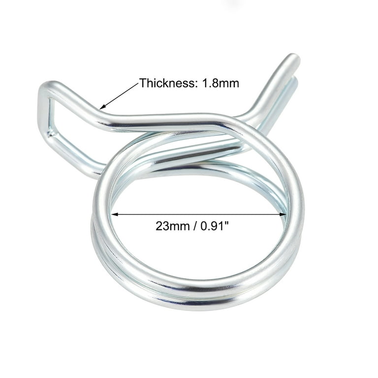 Double Wire Spring Hose Clamp, 304 Stainless Steel 12mm Fuel Line Silicone  Tube Spring Clips, 10 Pack
