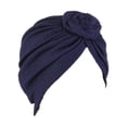thumbnail image 2 of Minnieouse Hijab musulmán de estilo Simple con nudo de turbante, gorro cruzado con cubierta étnica, diadema de Color sólido, accesorios para Sombreros Armada, 2 of 6