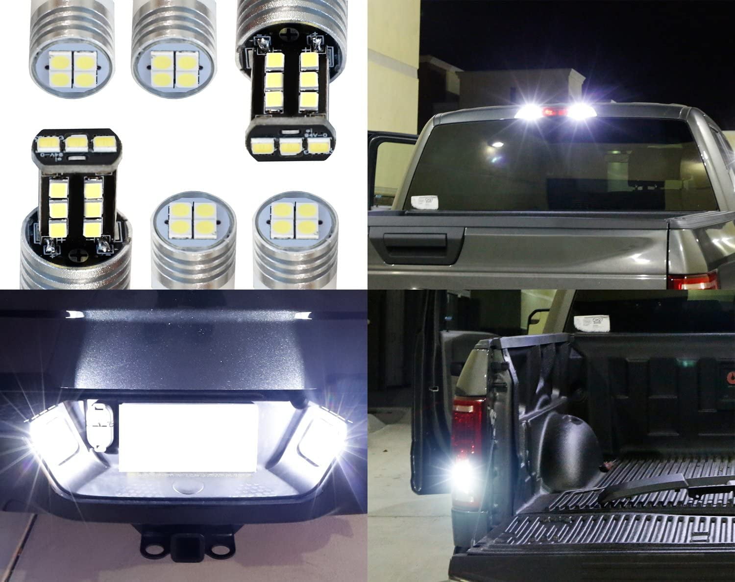 iJDMTOY Complete 6pcs Super Bright Xenon White LED License Plate Backup and High Mount Clearance Lights Combo Kit For 2018-up Ford F150 2017-up F250 F350