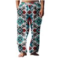 thumbnail image 2 of Pantalones largos para hombre, cintura elástica, transpirables, cómodos, suaves, informales, de playa, de poliéster., 2 of 5