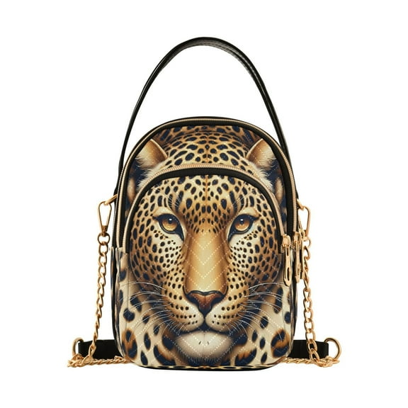 ALAZA Chain Crossbody Bags for Women Leopard Shoulder Handbag Phone Purse