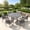 Gray Table-Gray Cushion, variant on Vicllax 5 Pieces Outdoor Patio Dining Set, 40" Gray Round Table and 4 Rattan Chairs with Soft Gray Cushions