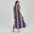 thumbnail image 2 of Usa Independence Day Pattern Printed Short Sleeve Maxi Dress, American Flag Fashion Summer Maxi Dress For Women. Gifts For Us Independence Day, 4Th Of July, 2 of 4