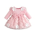 thumbnail image 4 of Jkety Girls' Dresses Baby Girl Clothes Girl Outfits Knit Romper Dress with Headband Baby Clothes for Girls Pink,3-6 Months, 4 of 5