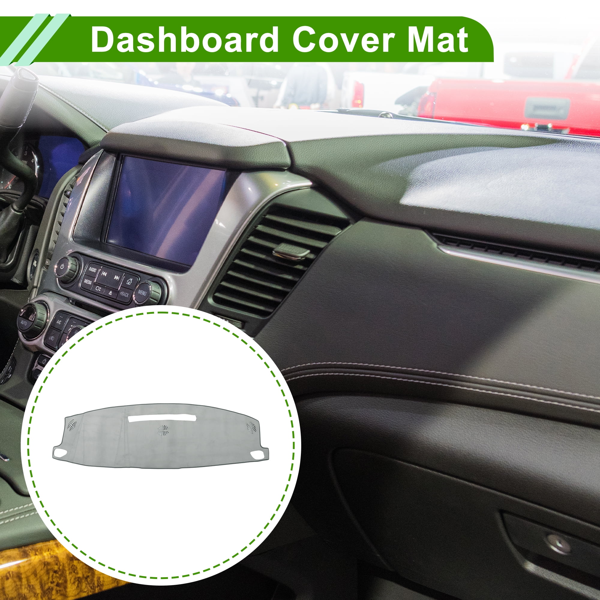 Unique Bargains Dashboard Cover for Chevrolet Suburban 2021-2024 without Hud Dash Cover Mat Carpet Center Console Dash Cover Mat Flannel Gray 1 Pcs