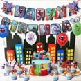 thumbnail image 4 of Marvel Friends Birthday Party Decorations Spider-Man Drawstring Cake Insert Balloon Pack Party Supplies, 4 of 5