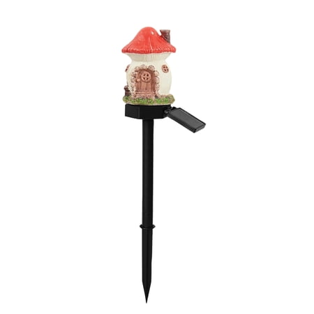 15.9 Solar Planter Lights Outdoor Garden Decorative Lamp Fairy Garden House Shape Ground Stake Light for Yard Patio Lighting for Easter Decorations Easter Decor 1pcs Red