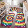 thumbnail image 2 of Colorful Rainbow Tie Dye Spiral Pattern Kitchen Rugs Sets Of 3,Kitchen Runner Rugs Non Skid Washable,Decorative Kitchen Floor Mats for Kitchen,Sink,Laundry,17"x30"+ 17"x47" + 17"x59", 2 of 6