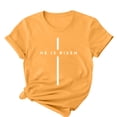 thumbnail image 4 of Camisetas de Cuello de Tripulación de Manga Corta para las Mujeres Cartas de Impresión de Pascua Camiseta de Manga Corta, Spandex de Poliéster, 4 of 5