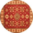 thumbnail image 1 of Ahgly Company Indoor Round Geometric Orange Traditional Area Rugs, 6' Round, 1 of 1