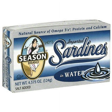 Season Sardines In Water, 4.375 oz (Pack of 12)