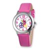 Peace, Love Happiness Girls'Stainless Steel Watch, Peach Leather Strap