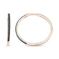 thumbnail image 2 of 1/2 Carat Natural Round Black Diamonds Hoop Earrings In 14K Rose Gold Over Sterling Silver (0.5 Cttw, I2-I3 Clarity), 2 of 2