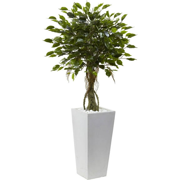 Nearly Natural 52" Ficus Artificial Tree with Planter (Indoor/Outdoor)