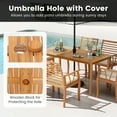 thumbnail image 6 of Gymax 63'' Outdoor Dining Table w/ Umbrella Hole Slatted Tabletop for Backyard, 6 of 10