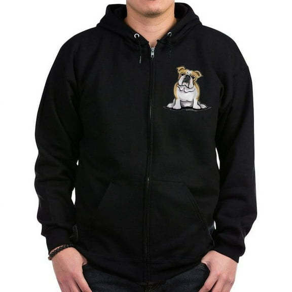 CafePress - Cute English Bulldog Zip Hoodie (Dark) - Zip Hoodie, Classic Hooded Sweatshirt with Metal Zipper
