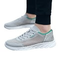 thumbnail image 3 of PEASKJP Mens Slip On Sneakers Mesh Breathable Lightweight Non Slip Slip On Tennis Gym Low-Top Sneakers Gray 41, 3 of 5