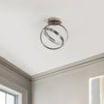 thumbnail image 3 of JONATHAN Y Nicole 14.25" 2-Light Modern Minimalist Aluminum Ring Integrated LED Semi Flush Mount, Nickel, JYL1700B, 3 of 10