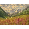 thumbnail image 2 of Adamov, Alexey 18x15 Black Ornate Wood Framed with Double Matting Museum Art Print Titled - Lupins in the Mountains, 2 of 4