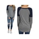 thumbnail image 5 of VISgogo Mujer Casual Patchwork Camiseta, Otoño e Invierno Rayas Manga Larga Cuello Redondo Jersey VISgogo moda, 5 of 6