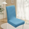 thumbnail image 3 of Elastic Dining Chair Covers Set | Stretchable Polyester Seat Slipcovers for Kitchen, Restaurant | Spill Proof Chair Protectors | Easy Install Washable (Blue), 3 of 5