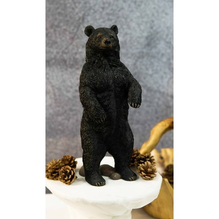 Western Rustic Forest Standing Black Bear Statue 12"H Cabin Lodge Bears Figurine