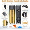 thumbnail image 6 of Tawatiler Aquarium Heater 1000W for 120-300 Gal, Fish Tank Heater with Intelligent Leaving Water Automatica Stop Heating and Overheating Protection, for Freshwater & Saltwater, 6 of 8