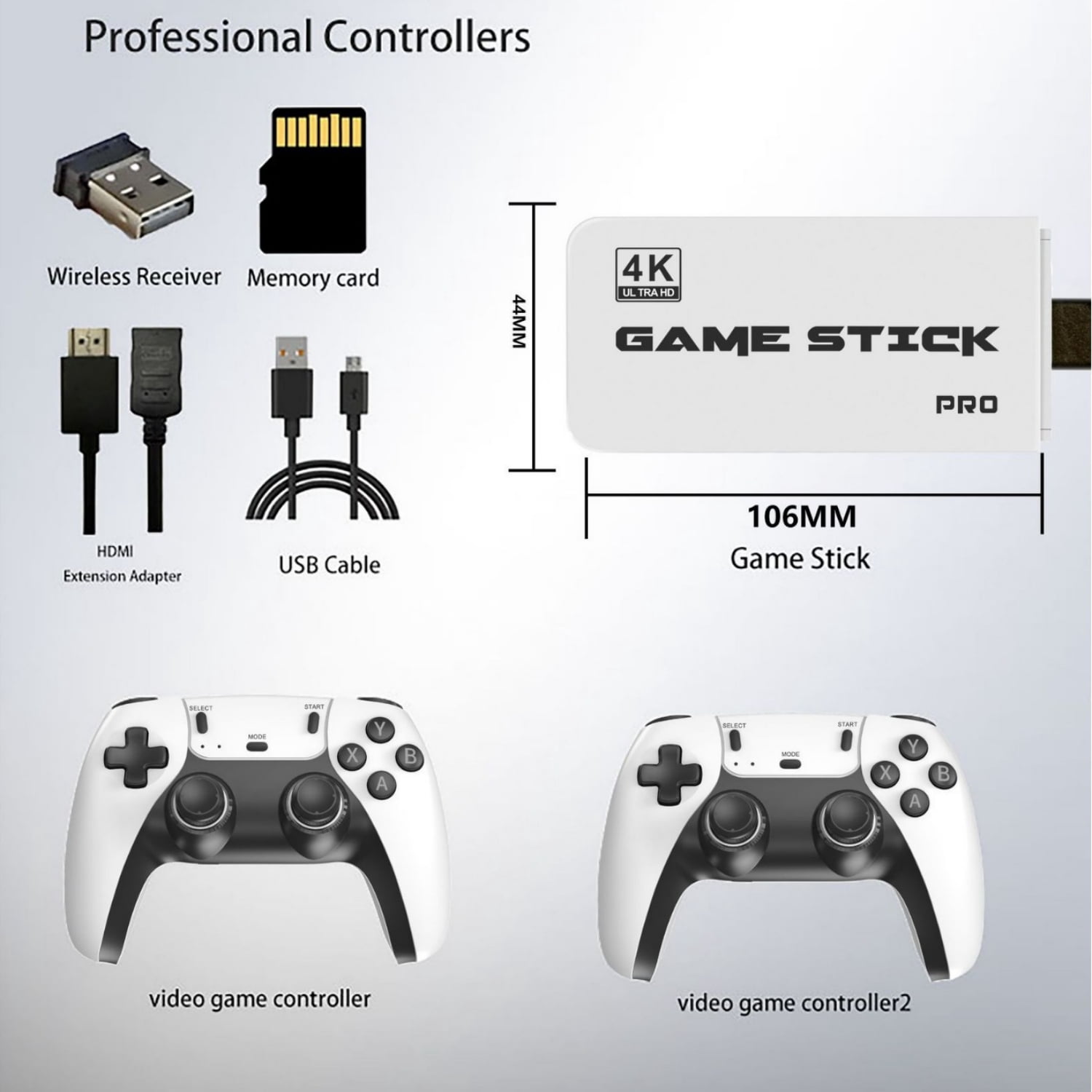 ZYTKWT M15 Video Game Console - 4K HDMI, 2.4G Wireless Controller, 64GB, 40,000+ Games, 28 Emulators, Portable Game Stick