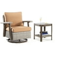 thumbnail image 4 of MeetLeisure Outdoor Polyethylene (PE) Wicker Swivel Rocker Chair with Side Table，Tan, 4 of 5