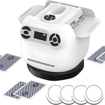 BESTSKY 2-in-1 Automatic Card Shuffler & Dealer Machine with 4 Wireless Remotes,Electric Quiet Poker Shuffler for Texas Hold'em,Blackjack,360°/180°/90° Adjustable Deal,1-2 Deck