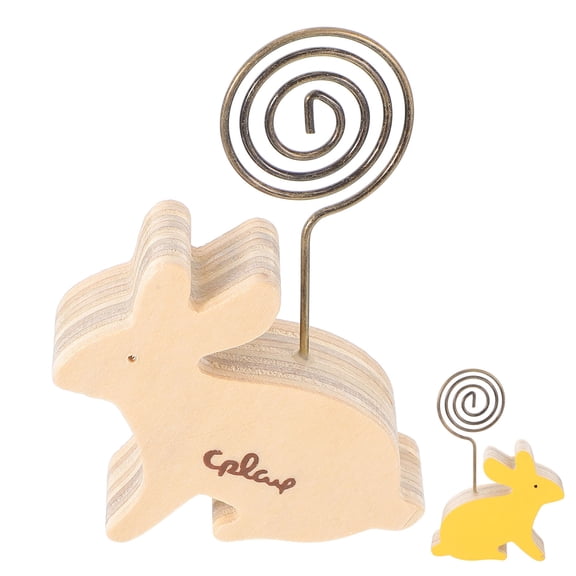 FONDOTIN Cartoon Rabbit Memo Clip Photo Holder Ornament Adorable Bunny Theme Crafts For Home Desk Decoration Easter Ornaments Office Memo Holder