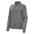 thumbnail image 2 of Women's Antigua  Heather Black Tulsa Golden Hurricane Crush Quarter-Zip Sweatshirt, 2 of 3