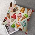 thumbnail image 7 of Cute dessert pillowcase, cushion cover, ice cream pattern sofa pillowcase, popsicle pattern  Set of 2 Multiple specifications, 7 of 7