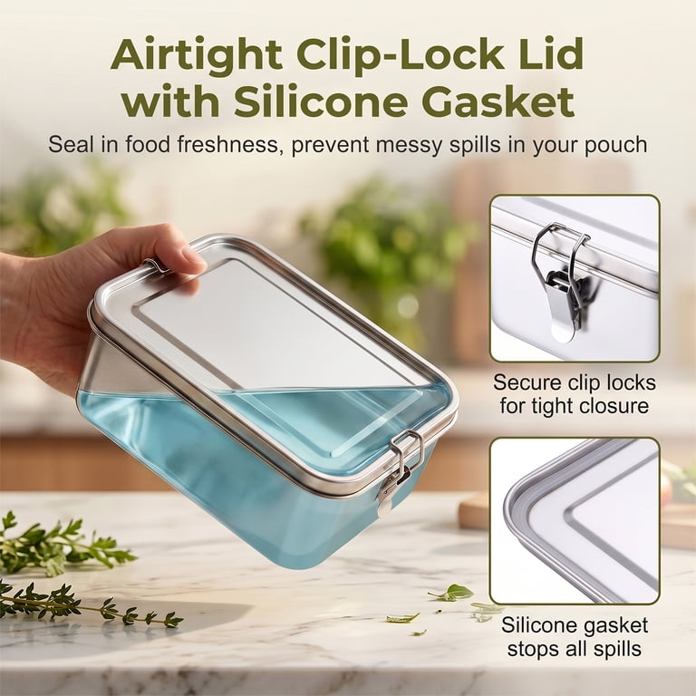 Vesteel Stainless Steel Bento Lunch Box, 81oz with Bag photo 6