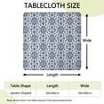 thumbnail image 2 of Blue Floral Ornament Pattern Square Fitted Tablecloth with Elastic Edge,Square Table Cover,Washable Elastic Table Cover for Home Kitchen Party Decor 34"x34", 2 of 6