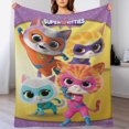 thumbnail image 1 of Manta SuperKitties de franela suave y acogedora con dibujos animados para niños y niñas, mantas de vellón cálidas de lujo para sofá, cama, camping, viajes, 60 x 80 pulgadas, 1 of 8