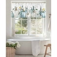 thumbnail image 6 of Fall Thanksgiving Kitchen Valances for Windows Teal Blue White Pumpkins Leaf Flower Valance Curtains&nbsp; for Kitchen /Living Room/Bedroom/ Bathroom Decor, 42"x12 " ,Rod Pocket 1 Panel, White, 6 of 7