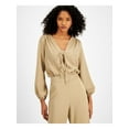 thumbnail image 1 of LE RUMI Haut Beige Extensible à Manches Longues Volumineuses avec Ceinture pour Femmes m, 1 of 4