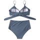 thumbnail image 5 of Conjunto de bikini cruzado con cuello halter y cintura alta para mujer, trajes de baño de dos piezas con efecto push up, 5 of 8