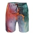 thumbnail image 3 of Logiee Colorful Abstract Waves Print Mens Swim Trunks Quick Dry Board Shorts,Breathable Hawaii Beach Shorts Swimwear Bathing Suits-Medium, 3 of 6