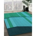 thumbnail image 2 of Ahgly Company Indoor Square Patterned Dark Turquoise Green Area Rugs, 4' Square, 2 of 6