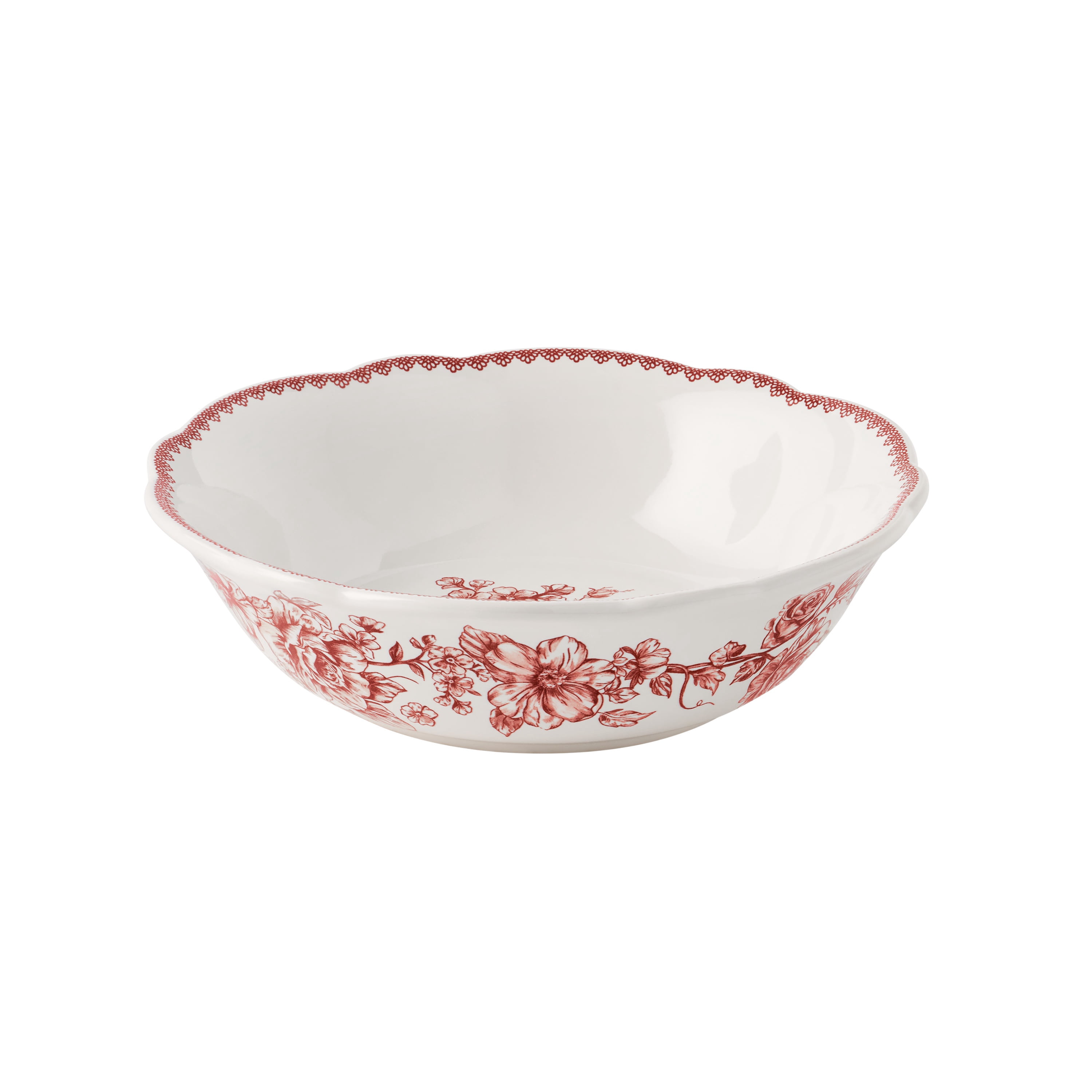 The Pioneer Woman Agatha 12-Piece Stoneware Dinnerware Set, Red