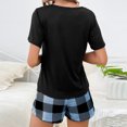 thumbnail image 4 of cfhntfmh Pajama Sets for Women Sleepwear Round Neck Short Sleeve Loose Tops with Pockets Casual Print Shorts 2 Piece Pjs Sets, 4 of 6