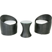 3-Piece Aluminum and Rattan Conversation Set