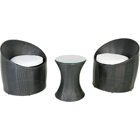 3-Piece Aluminum and Rattan Conversation Set