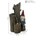 thumbnail image 3 of Sunnydaze Resting Gnome Polyresin Outdoor Water Fountain with Lights, 3 of 7