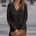 thumbnail image 6 of TAIAOJING Women Long Sleeve T Shirt Cutout Lace Stitching Crewneck Long Sleeve Shirts Casual Tops, 6 of 6